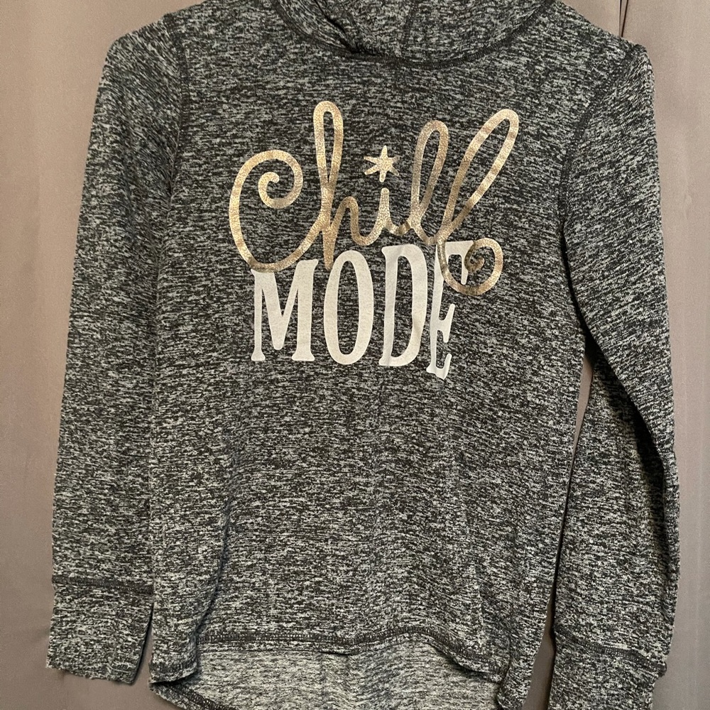 Girls chill mode long sleeve shirt w/hoodie